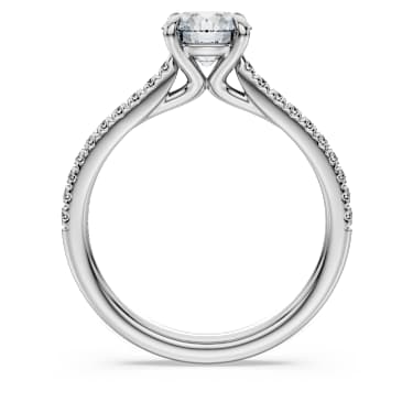 Eternity solitaire ring, Lab-grown diamonds 1.2 ct tw, Round shape, 14K white gold - Swarovski, 5710699