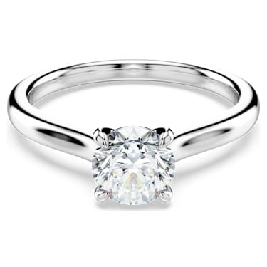 Eternity solitaire ring, Laboratory grown diamonds 1 ct tw, Round shape, 14K white gold - Swarovski, 5710700