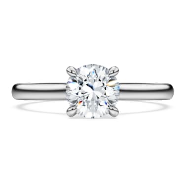 Eternity solitaire ring, Laboratory grown diamonds 1 ct tw, Round shape, 14K white gold - Swarovski, 5710700