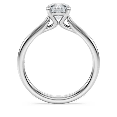 Eternity solitaire ring, Laboratory grown diamonds 1 ct tw, Round shape, 14K white gold - Swarovski, 5710700