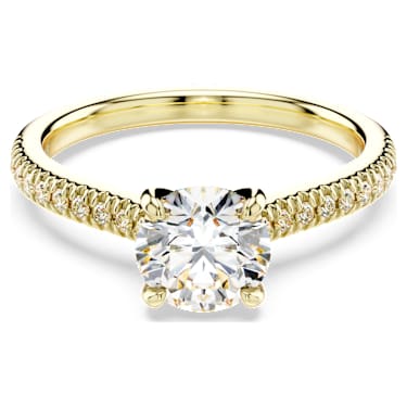Eternity solitaire ring, Lab-grown diamonds 1.2 ct tw, Round shape, 14K yellow gold - Swarovski, 5710705