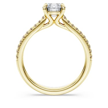 Eternity solitaire ring, Laboratory grown diamonds 1.2 ct tw, Round shape, 14K yellow gold - Swarovski, 5710705