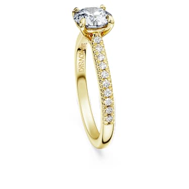 Eternity solitaire ring, Lab-grown diamonds 1.2 ct tw, Round shape, 14K yellow gold - Swarovski, 5710709