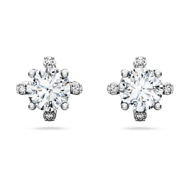 Galaxy stud earrings, Lab-grown diamonds 2.1 ct tw, Round shape, 14K white gold - Swarovski, 5710712
