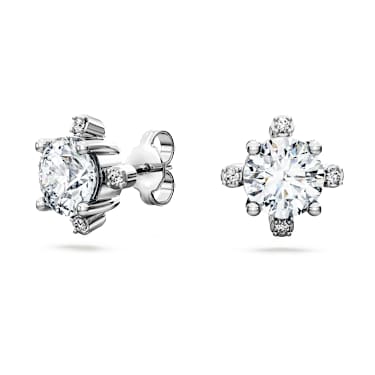 Galaxy stud earrings, Lab-grown diamonds 2.1 ct tw, Round shape, 14K white gold - Swarovski, 5710712