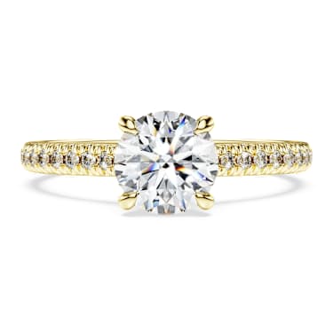 Eternity solitaire ring, Lab-grown diamonds 1.2 ct tw, Round shape, 14K yellow gold - Swarovski, 5710715