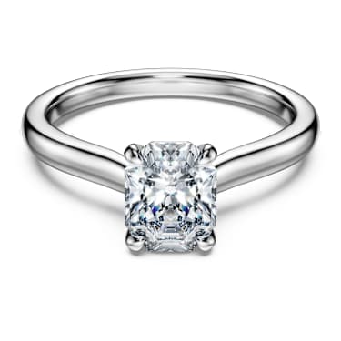 Eternity solitaire ring, Lab-grown diamonds 1.0 ct tw, Octagon shape, 14K white gold - Swarovski, 5710720