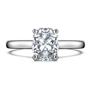 Eternity solitaire ring, Lab-grown diamonds 1.0 ct tw, Octagon shape, 14K white gold - Swarovski, 5710720