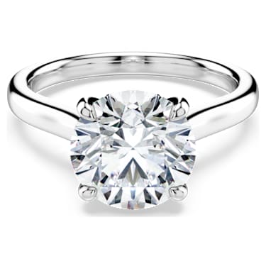 Eternity solitaire ring, Lab-grown diamonds 3 ct tw, Round shape, 14K white gold - Swarovski, 5710721