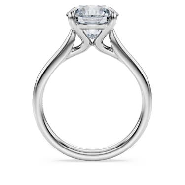 Eternity solitaire ring, Lab-grown diamonds 3 ct tw, Round shape, 14K white gold - Swarovski, 5710721