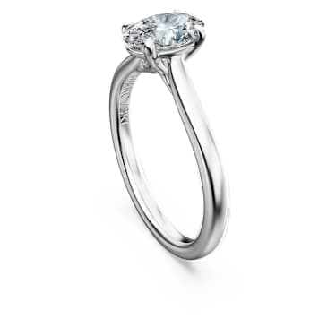 Eternity solitaire ring, Lab-grown diamonds 1 ct tw, Oval shape, 14K white gold - Swarovski, 5710730