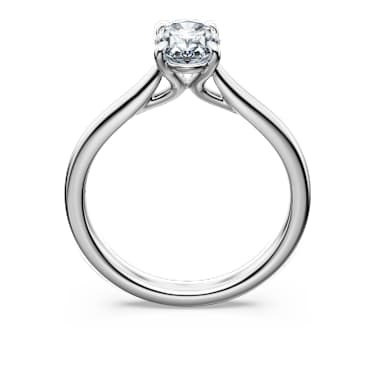 Eternity solitaire ring, Lab-grown diamonds 1 ct tw, Oval shape, 14K white gold - Swarovski, 5710730
