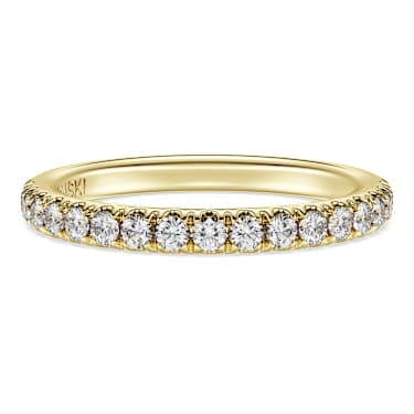 Eternity band ring, Lab-grown diamonds 0.4 ct tw, Round shape, 14K yellow gold - Swarovski, 5710743