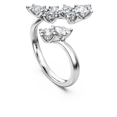 Galaxy bypass ring, Lab-grown diamonds 1.25 ct tw, Mixed shapes, 14K white gold - Swarovski, 5710820