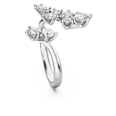 Galaxy bypass ring, Lab-grown diamonds 1.25 ct tw, Mixed shapes, 14K white gold - Swarovski, 5710820