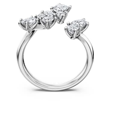 Galaxy bypass ring, Lab-grown diamonds 1.25 ct tw, Mixed shapes, 14K white gold - Swarovski, 5710820