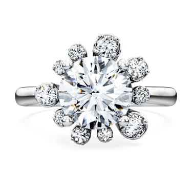 Galaxy ring, Lab-grown diamonds 2 ct tw, Round shape, 14K white gold - Swarovski, 5710839