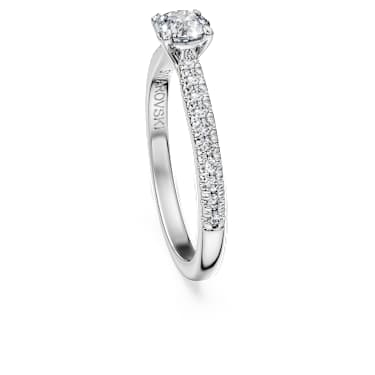 Eternity solitaire ring, Lab-grown diamonds 0.7 ct tw, Round shape, 14K white gold - Swarovski, 5710847