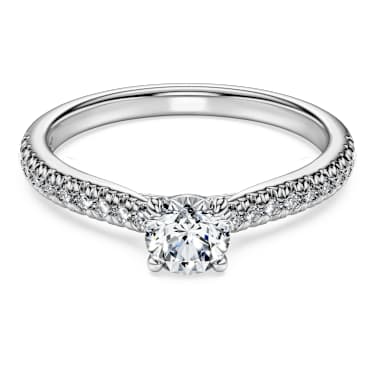 Eternity solitaire ring, Lab-grown diamonds 0.7 ct tw, Round shape, 14K white gold - Swarovski, 5710849