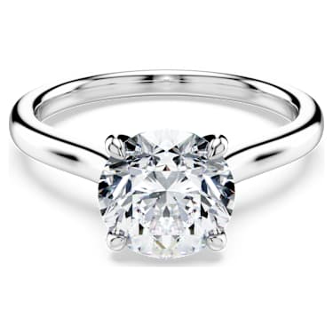 Eternity solitaire ring, Laboratory grown diamonds 2 ct tw, Round shape, 14K white gold - Swarovski, 5710853