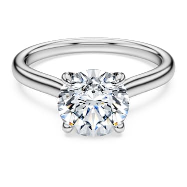 Eternity solitaire ring, Lab-grown diamonds 2 ct tw, Round shape, 14K white gold - Swarovski, 5710855