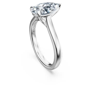 Eternity solitaire ring, Lab-grown diamonds 2 ct tw, Pear shape, 14K white gold - Swarovski, 5710861
