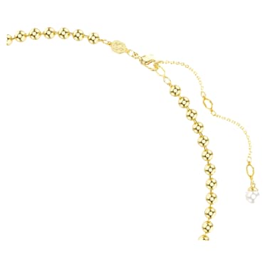 Imber necklace, Crystal pearl, Heart cut, Heart, Pink, Gold-tone plated - Swarovski, 5711343