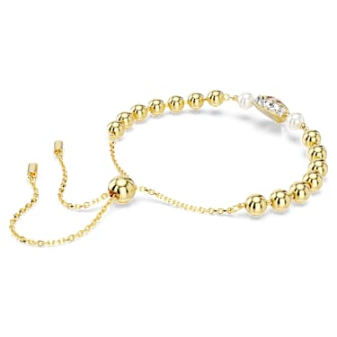 Imber 手链, 仿水晶仿珍珠，心形切割, 心形, 粉红色, 镀金色调 - Swarovski, 5711344