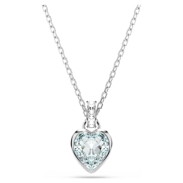 Imber 鏈墜, 心形切割, 心形, 藍色, 鍍白金色 - Swarovski, 5711346