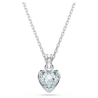 Imber 鏈墜, 心形切割, 心形, 藍色, 鍍白金色 - Swarovski, 5711346