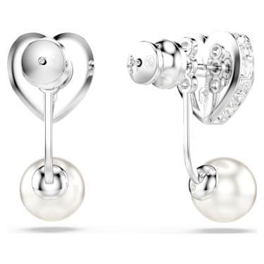 Imber 耳環袋, 水晶珍珠，心形切割, 心形, 藍色, 鍍白金色 - Swarovski, 5711347