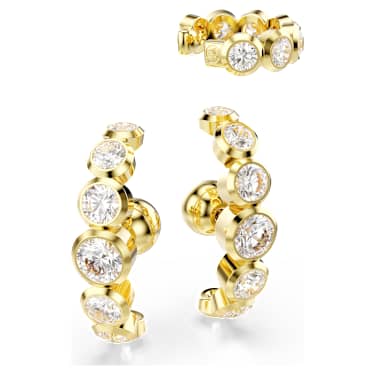 Imber ear cuff, Set (3), Round cut, White, Gold-tone plated - Swarovski, 5711482