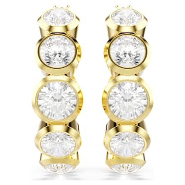Orecchini a cerchio Imber, Taglio Round, Bianchi, Finitura oro 18K - Swarovski, 5711483