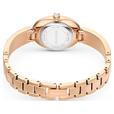 Crystal Rock Oval watch, Swiss Made, Crystal bracelet, Gray, Rose gold-tone finish - Swarovski, 5711695