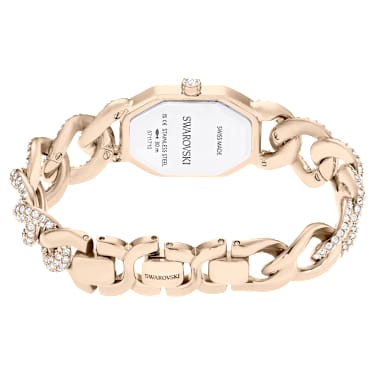 Dextera Chain 手錶, 瑞士製造, 水晶錶鏈, 白色, 香檳金色潤飾 - Swarovski, 5711710
