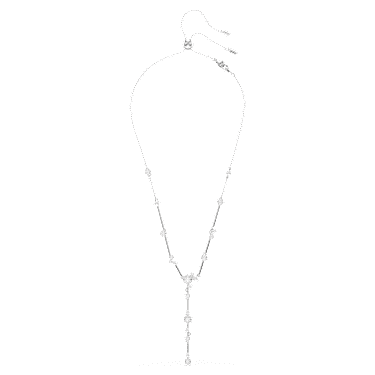 Constella Y-Halskette, Kristallperle, Rundschliffe, Weiß, Rhodiniert - Swarovski, 5711830
