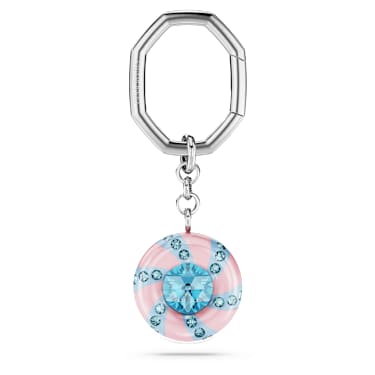 Dulcis key ring, Round cut, Multicolored, Rhodium plated - Swarovski, 5713885