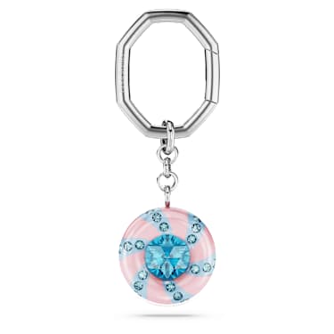 Dulcis key ring, Round cut, Multicolored, Rhodium plated - Swarovski, 5713885