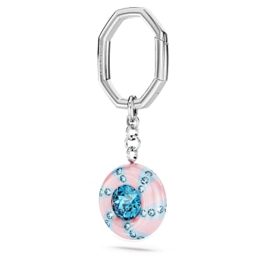 Dulcis key ring, Round cut, Multicolored, Rhodium plated - Swarovski, 5713885
