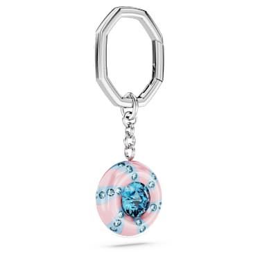 Dulcis key ring, Round cut, Multicolored, Rhodium plated - Swarovski, 5713885