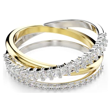 Hyperbola ring, Mixed cuts, White, Mixed metal finish - Swarovski, 5714161