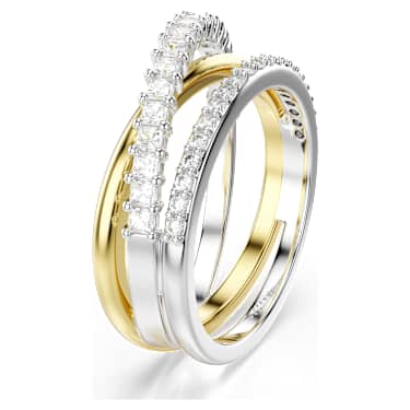 Anello Hyperbola, Taglio misto, Bianco, Mix di finiture - Swarovski, 5714162