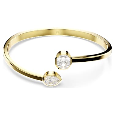 Imber bangle, Mixed cuts, White, Gold-tone plated - Swarovski, 5714314