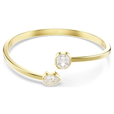 Imber bangle, Mixed cuts, White, Gold-tone plated - Swarovski, 5714314