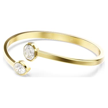 Imber bangle, Mixed cuts, White, Gold-tone plated - Swarovski, 5714314