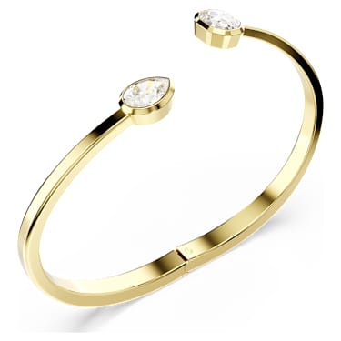 Imber bangle, Mixed cuts, White, Gold-tone plated - Swarovski, 5714314