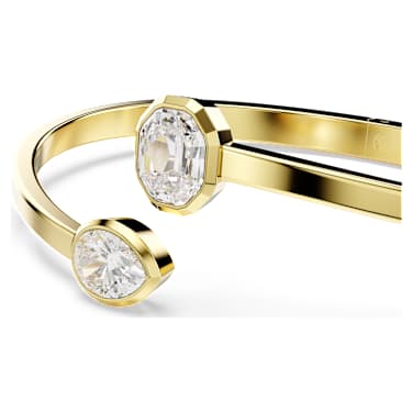 Imber bangle, Mixed cuts, White, Gold-tone plated - Swarovski, 5714314