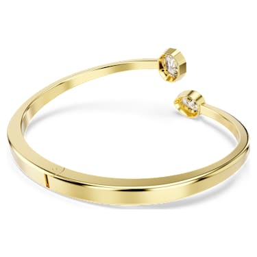 Imber bangle, Mixed cuts, White, Gold-tone plated - Swarovski, 5714314