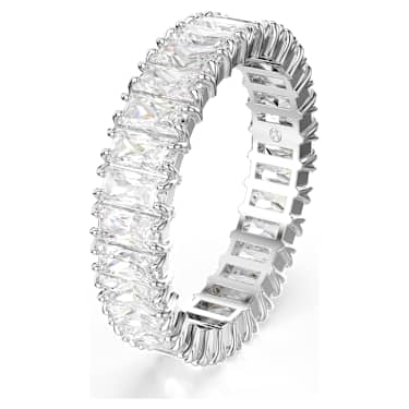 Bague Matrix, Taille baguette, Blanche, Finition argentée - Swarovski, 5714332