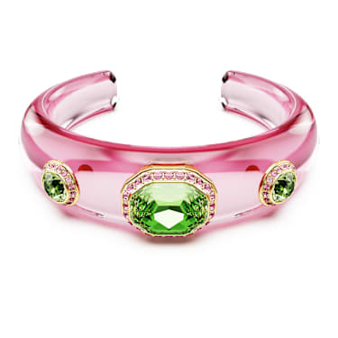 Dulcis cuff, Mixed cuts, Multicolored, Gold-tone plated - Swarovski, 5714382
